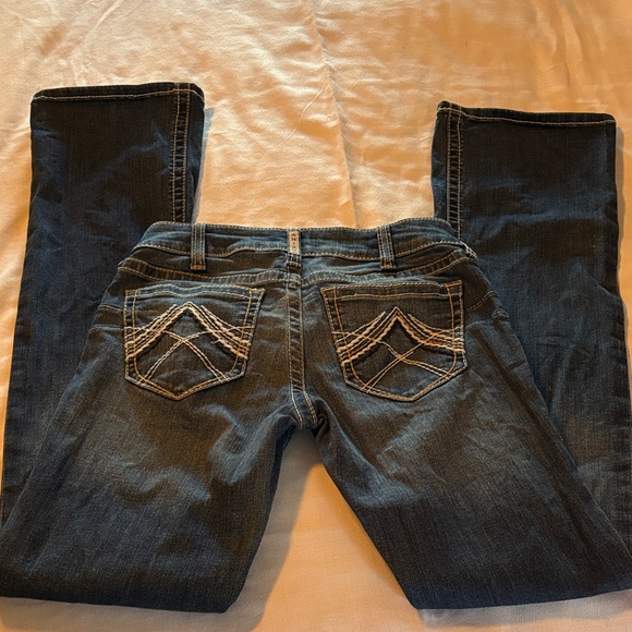 Ariat DenimReal Riding Jeans with Paisley Waistband - Like New! Size 28 XL - Picture 4 of 11